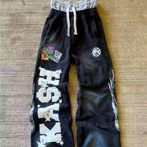 Ash Black Graphic pants
